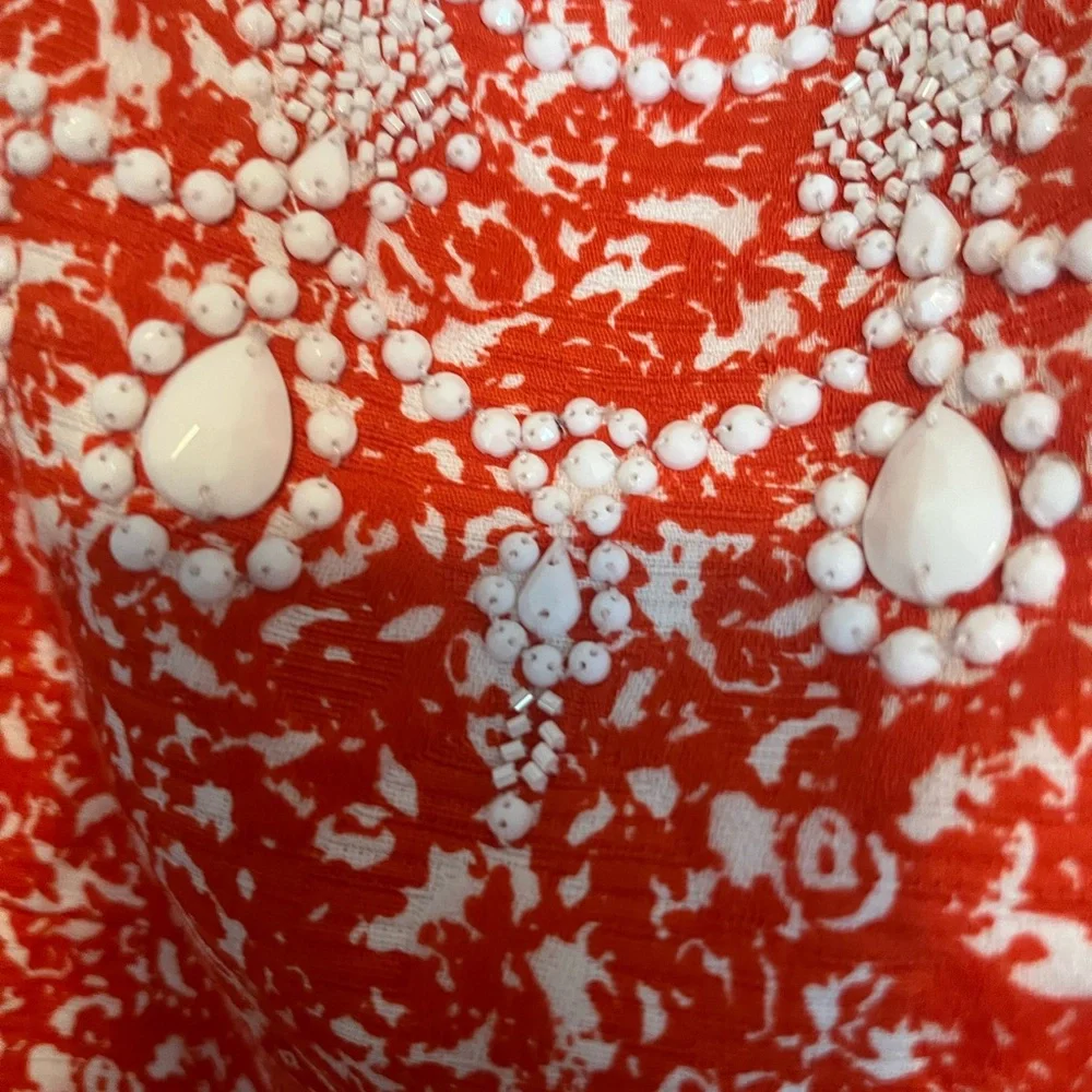 Tahari Arthur & Levine Red and White Sleeveless dress 14